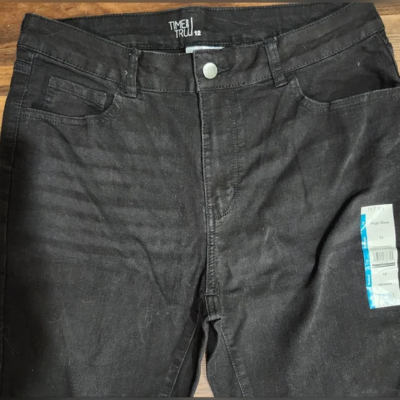 NWT Womens Sz 12 Black High Rise Stretch Bootcut Jeans by Time and Tru - Picture 3 of 4